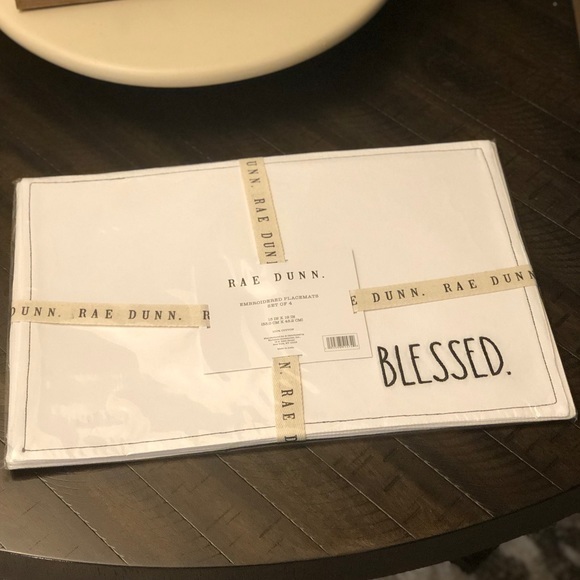 CLEARANCE❗️Rae Dunn BLESSED. Placemats Set of 4 - Picture 4 of 4